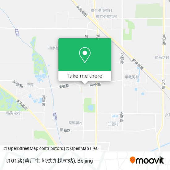 t101路(柴厂屯-地铁九棵树站) map