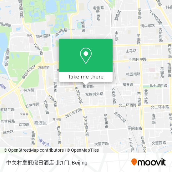 中关村皇冠假日酒店-北1门 map