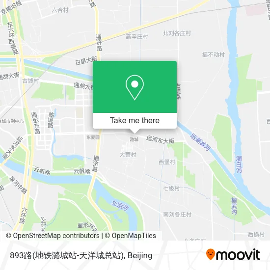 893路(地铁潞城站-天洋城总站) map