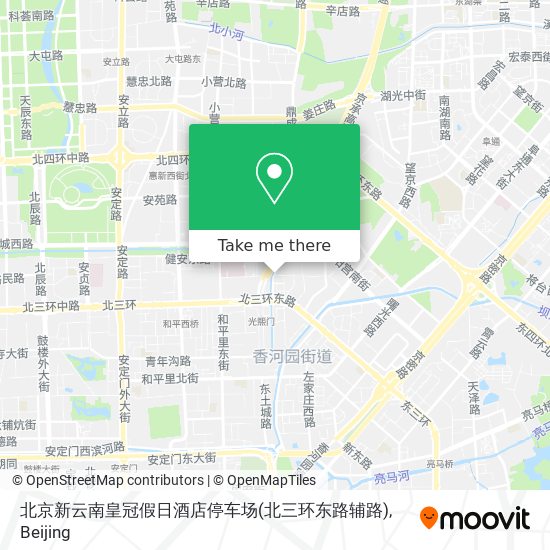 北京新云南皇冠假日酒店停车场(北三环东路辅路) map