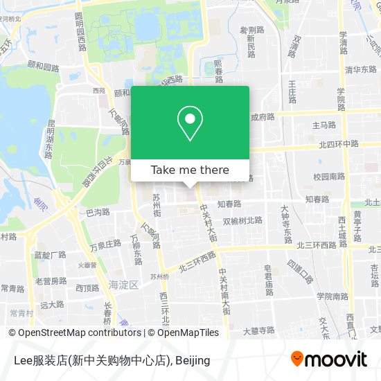 Lee服装店(新中关购物中心店) map