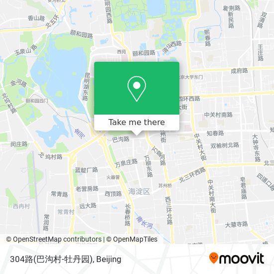 304路(巴沟村-牡丹园) map