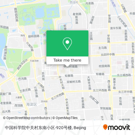 中国科学院中关村东南小区-920号楼 map
