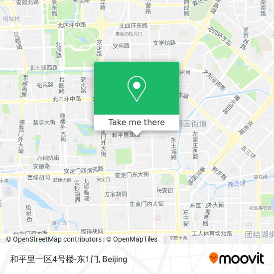 和平里一区4号楼-东1门 map