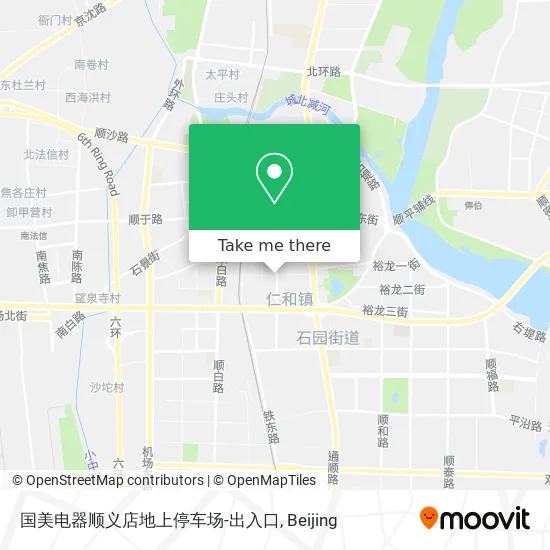 国美电器顺义店地上停车场-出入口 map