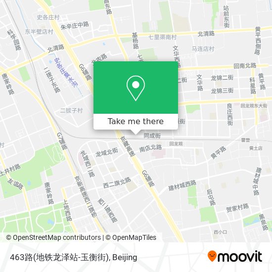 463路(地铁龙泽站-玉衡街) map