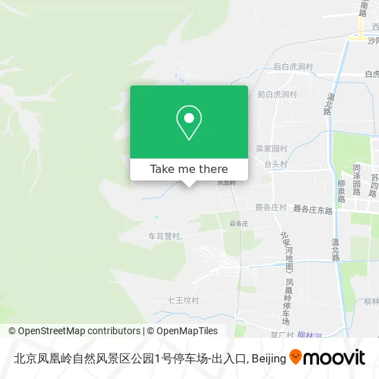 北京凤凰岭自然风景区公园1号停车场-出入口 map