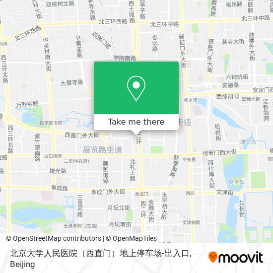 北京大学人民医院（西直门）地上停车场-出入口 map