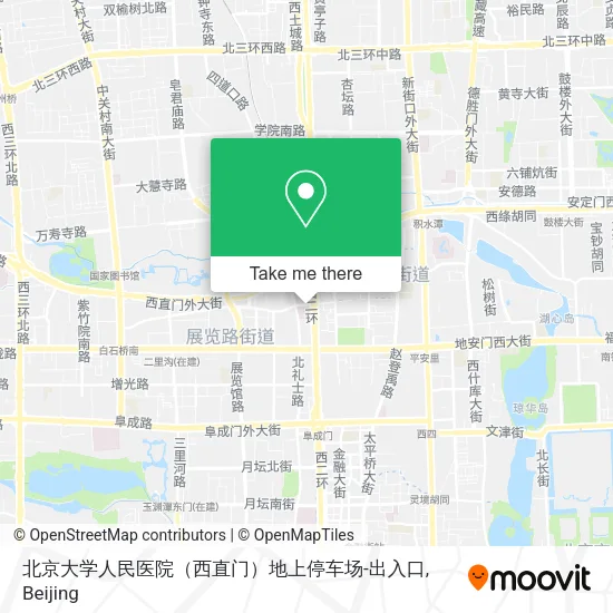 北京大学人民医院（西直门）地上停车场-出入口 map