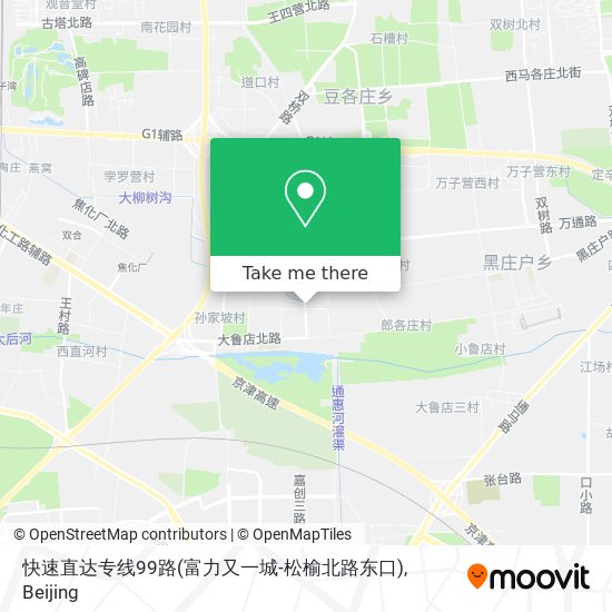 快速直达专线99路(富力又一城-松榆北路东口) map