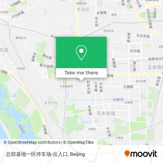 总部基地一区停车场-出入口 map
