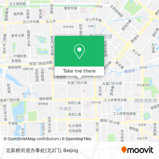 北新桥街道办事处(北2门) map