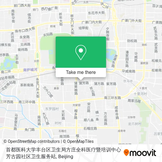 首都医科大学丰台区卫生局方庄全科医疗暨培训中心芳古园社区卫生服务站 map