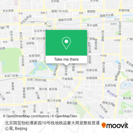 北京国贸劲松潘家园10号线地铁温馨大两居整租普通公寓 map