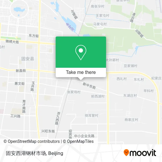 固安西湖钢材市场 map