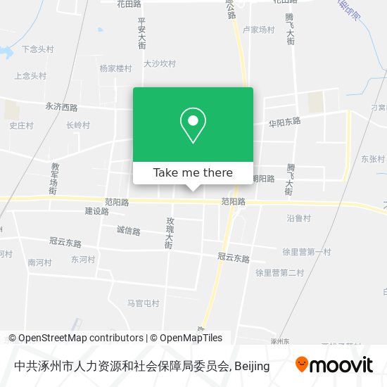 中共涿州市人力资源和社会保障局委员会 map