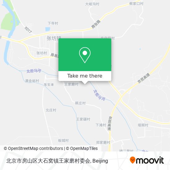 北京市房山区大石窝镇王家磨村委会 map