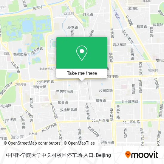 中国科学院大学中关村校区停车场-入口 map