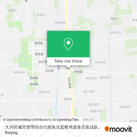 大兴区城市管理综合行政执法监察局庞各庄执法队 map