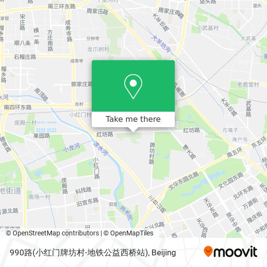 990路(小红门牌坊村-地铁公益西桥站) map