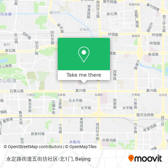 永定路街道五街坊社区-北1门 map