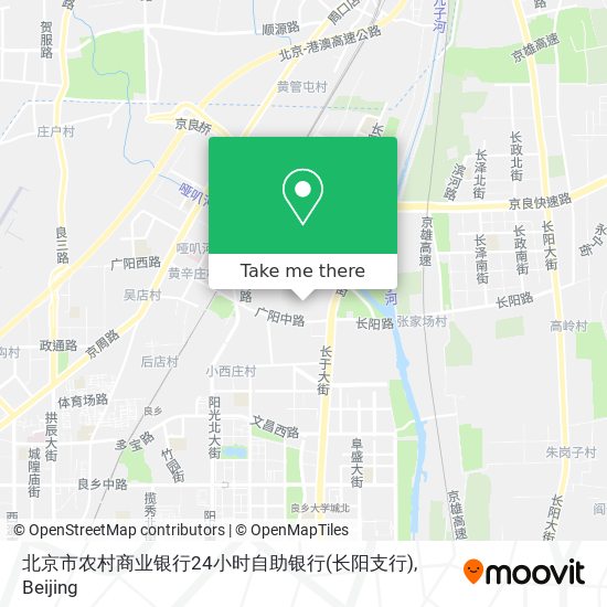 北京市农村商业银行24小时自助银行(长阳支行) map