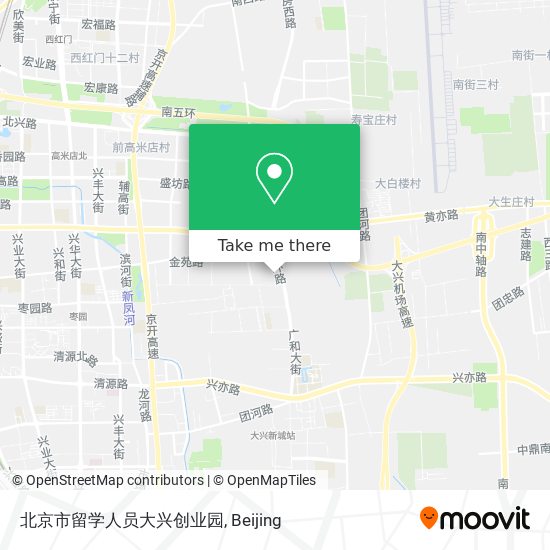 北京市留学人员大兴创业园 map
