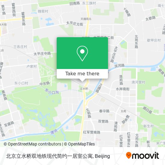 北京立水桥双地铁现代简约一居室公寓 map