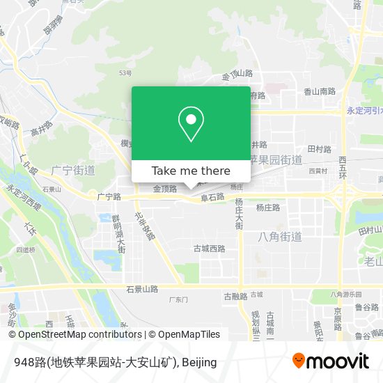 948路(地铁苹果园站-大安山矿) map