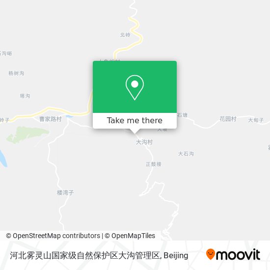 河北雾灵山国家级自然保护区大沟管理区 map