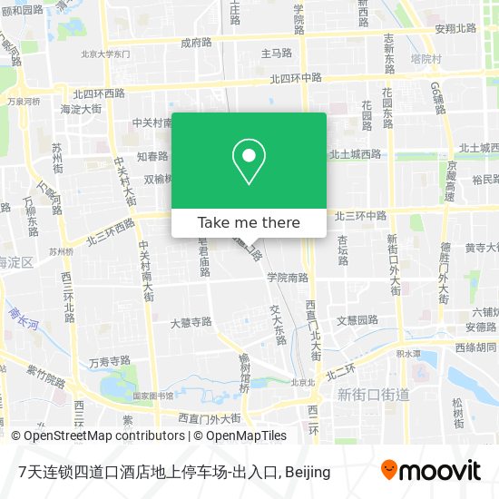 7天连锁四道口酒店地上停车场-出入口 map