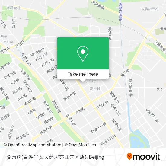 悦康送(百姓平安大药房亦庄东区店) map