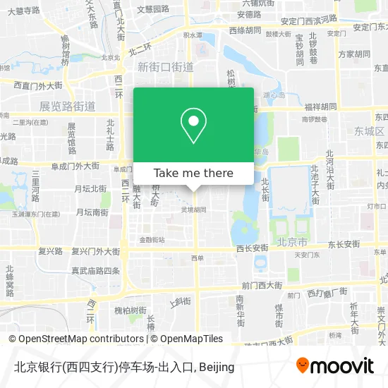 北京银行(西四支行)停车场-出入口 map