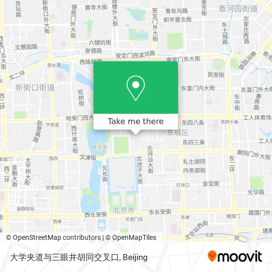 大学夹道与三眼井胡同交叉口 map