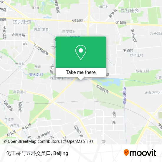 化工桥与五环交叉口 map