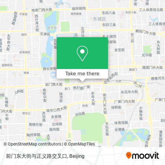 前门东大街与正义路交叉口 map