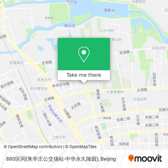 880区间(朱辛庄公交场站-中华永久陵园) map