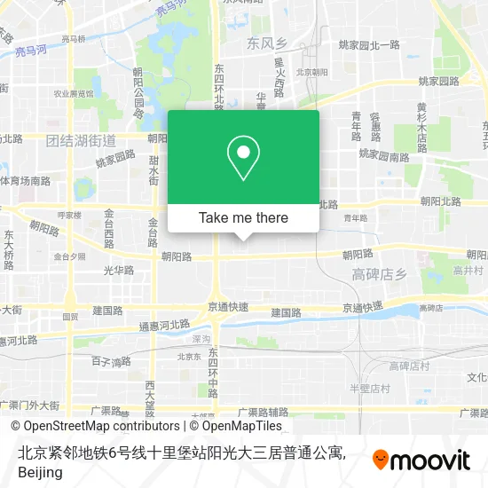 北京紧邻地铁6号线十里堡站阳光大三居普通公寓 map