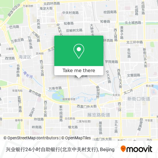 兴业银行24小时自助银行(北京中关村支行) map