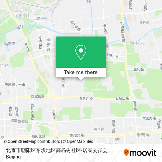 北京市朝阳区东坝地区高杨树社区-居民委员会 map