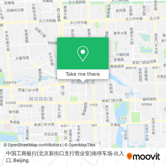 中国工商银行(北京新街口支行营业室)南停车场-出入口 map