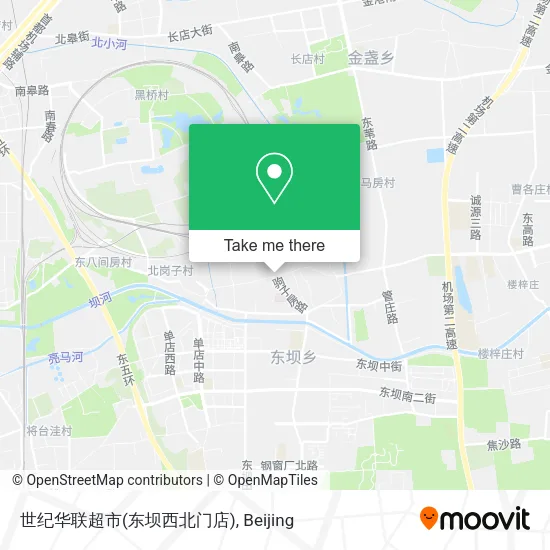 世纪华联超市(东坝西北门店) map