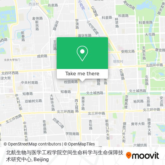 北航生物与医学工程学院空间生命科学与生命保障技术研究中心 map