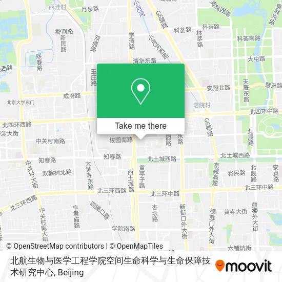 北航生物与医学工程学院空间生命科学与生命保障技术研究中心 map