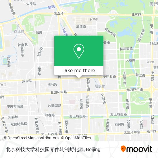 北京科技大学科技园零件轧制孵化器 map