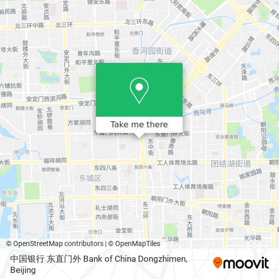 中国银行 东直门外 Bank of China Dongzhimen map