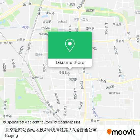 北京近南站西站地铁4号线清源路大3居普通公寓 map