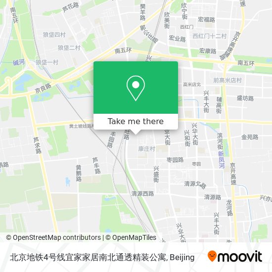 北京地铁4号线宜家家居南北通透精装公寓 map