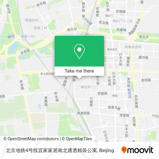 北京地铁4号线宜家家居南北通透精装公寓 map