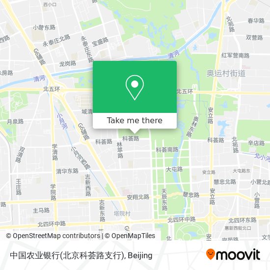 中国农业银行(北京科荟路支行) map
